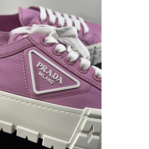 Double Wheel Recycled Nylon Gabardine Donna Pink Platform Sneaker e362 - Picture 3 of 12